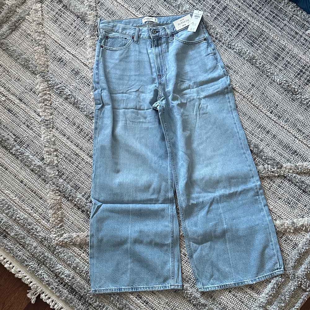 Abercrombie & Fitch Light Blue Wide Leg Jeans